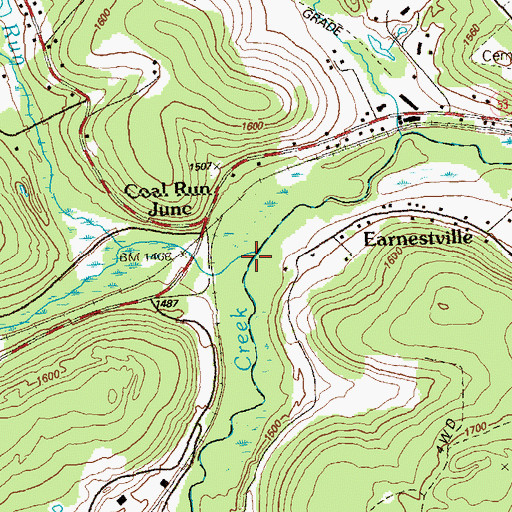 Topographic Map of Coal Run, PA