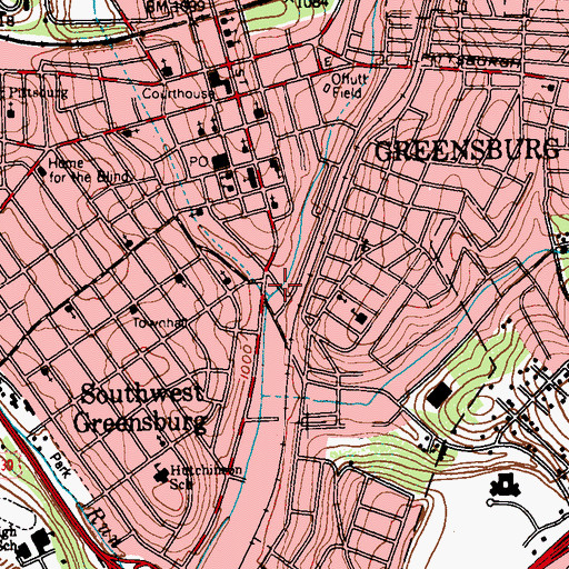 Topographic Map of Coal Tar Run, PA