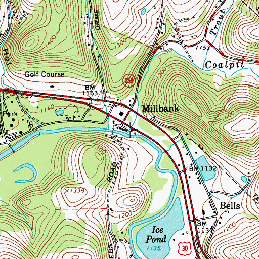 Topographic Map of Coalpit Run, PA
