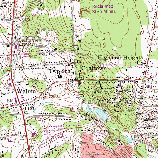 Topographic Map of Coaltown, PA