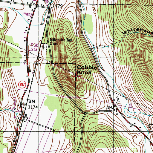 Topographic Map of Cobble Knoll, PA