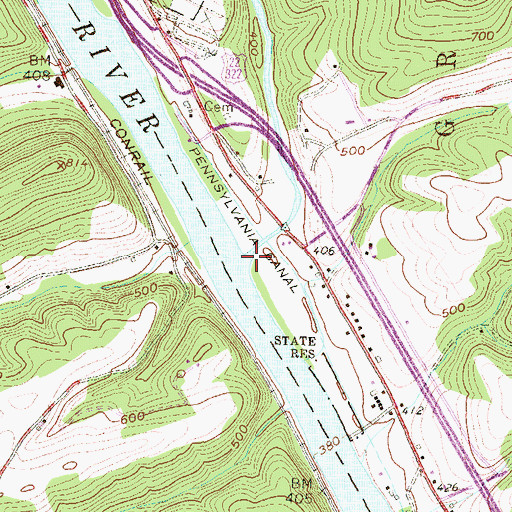 Topographic Map of Cocolamus Creek, PA