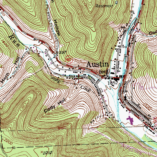 Topographic Map of Cody Hollow, PA