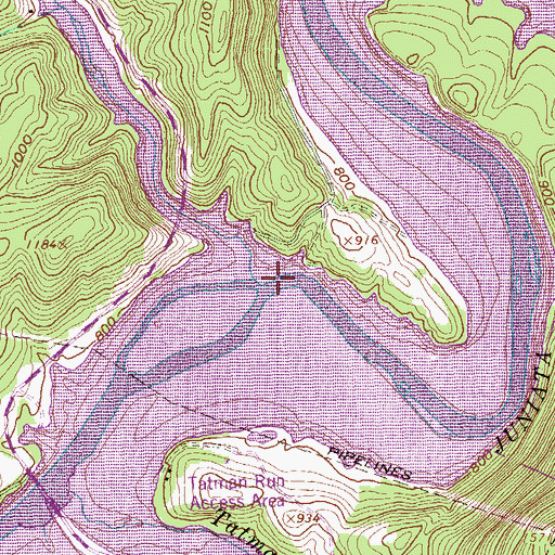 Topographic Map of Coffee Run, PA