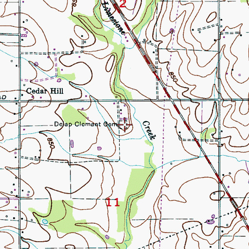 Topographic Map of Delap - Clement Cemetery, AL