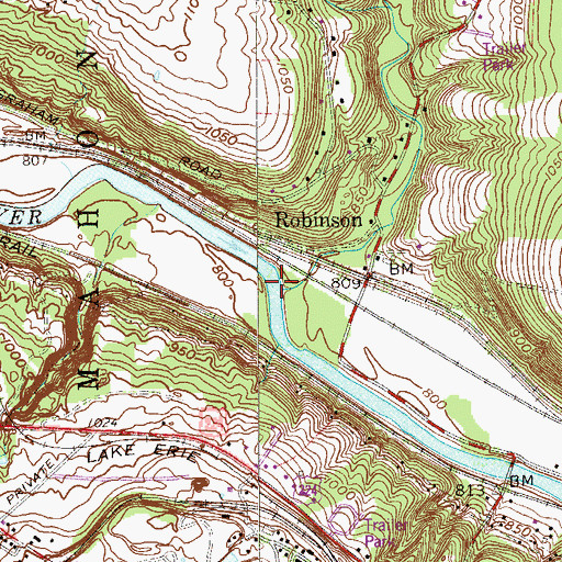Topographic Map of Coffee Run, PA