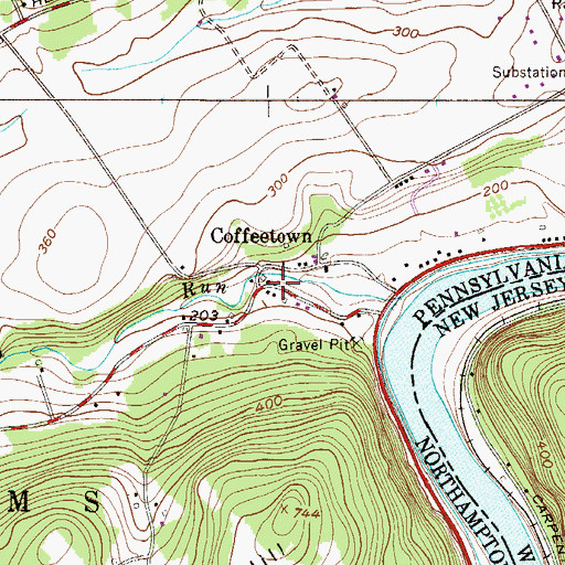 Topographic Map of Coffeetown, PA