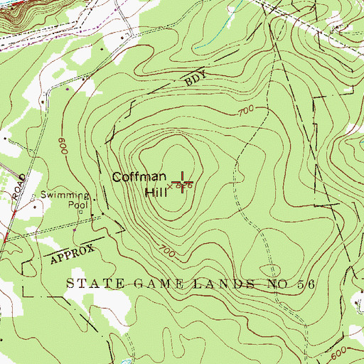 Topographic Map of Coffman Hill, PA