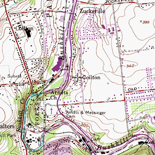 Topographic Map of Coilton, PA