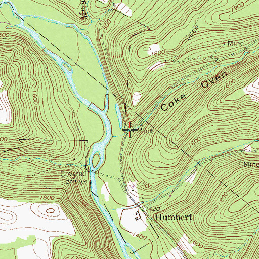 Topographic Map of Coke Oven Hollow, PA