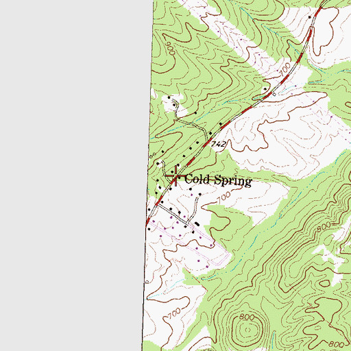 Topographic Map of Cold Spring, PA