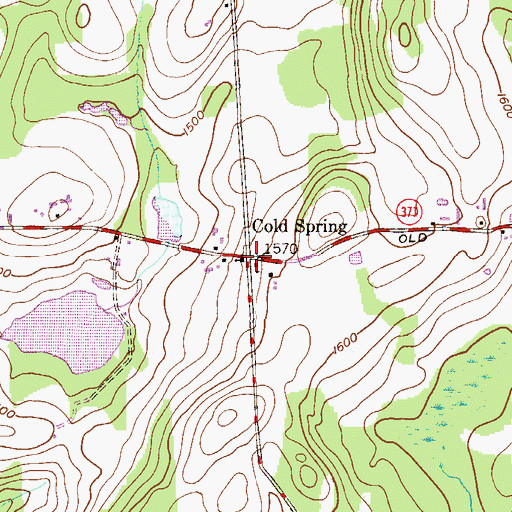 Topographic Map of Cold Spring, PA