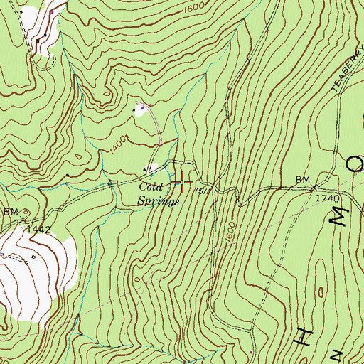 Topographic Map of Cold Springs, PA