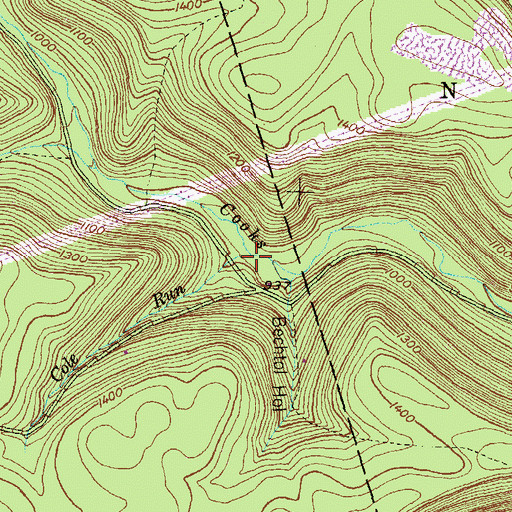 Topographic Map of Cole Run, PA