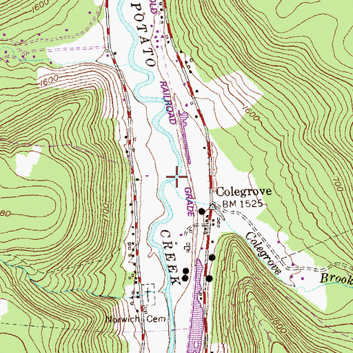 Topographic Map of Colegrove Brook, PA
