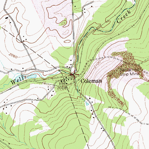 Topographic Map of Coleman, PA