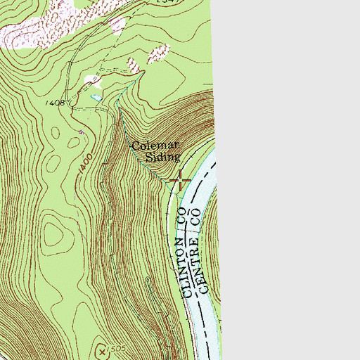 Topographic Map of Coleman Siding, PA