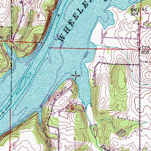 Topographic Map of Dement Branch, AL