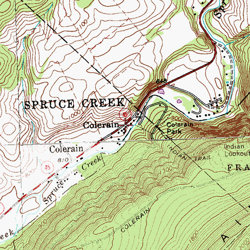 Topographic Map of Colerain, PA