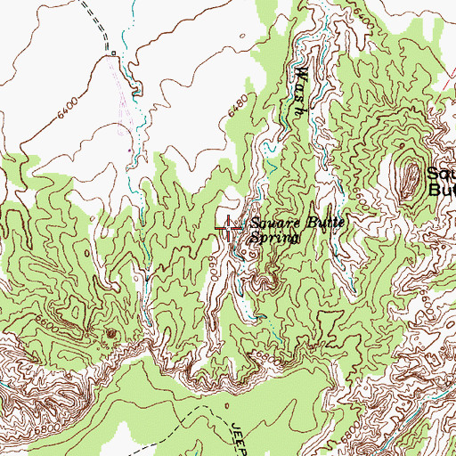 Topographic Map of Square Butte Spring, AZ