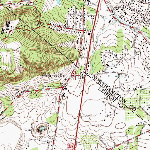 Topographic Map of Colesville, PA