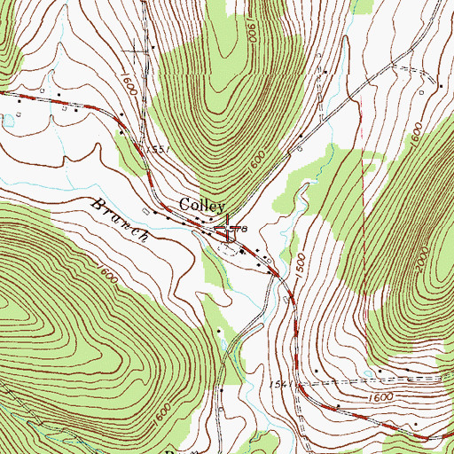 Topographic Map of Colley, PA