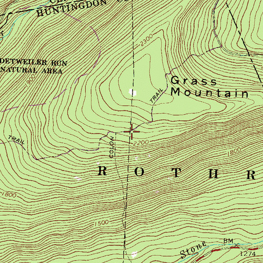Topographic Map of Colon Trail, PA