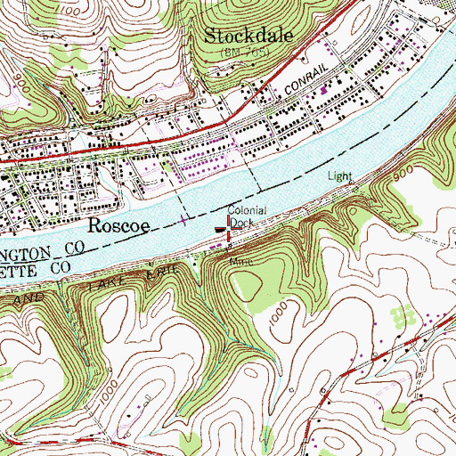 Topographic Map of Colonial Dock, PA