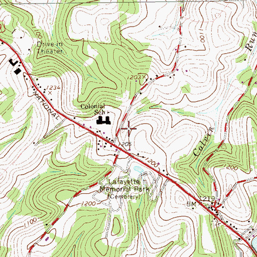 Topographic Map of Colonial School, PA