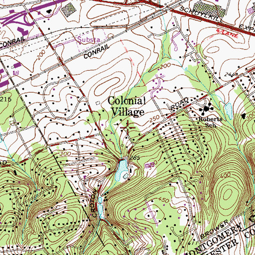 Topographic Map of Colonial Village, PA