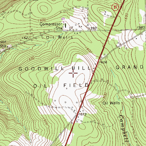 Topographic Map of Colorado Goodwill Hill Grand Valley Oil Field, PA