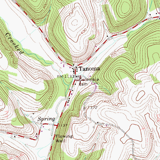 Topographic Map of Columbia Cemetery, PA