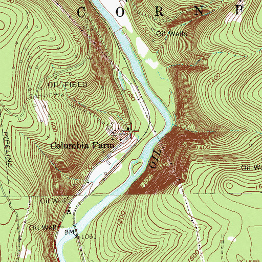 Topographic Map of Columbia Farm, PA