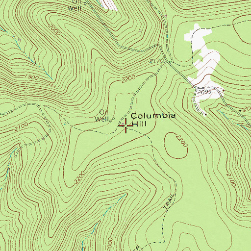 Topographic Map of Columbia Hill, PA
