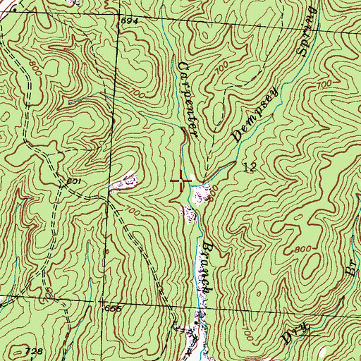 Topographic Map of Dempsey Spring Branch, AL