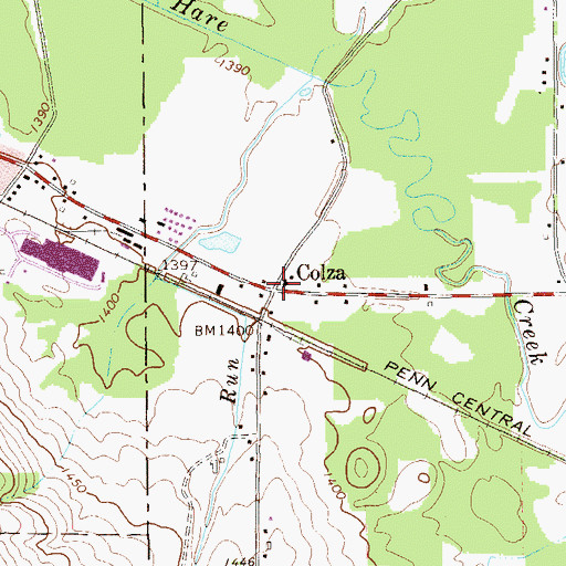 Topographic Map of Colza, PA