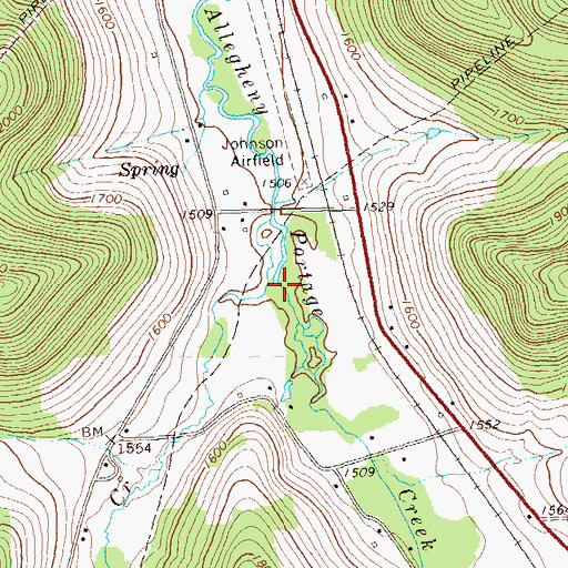 Topographic Map of Combs Creek, PA