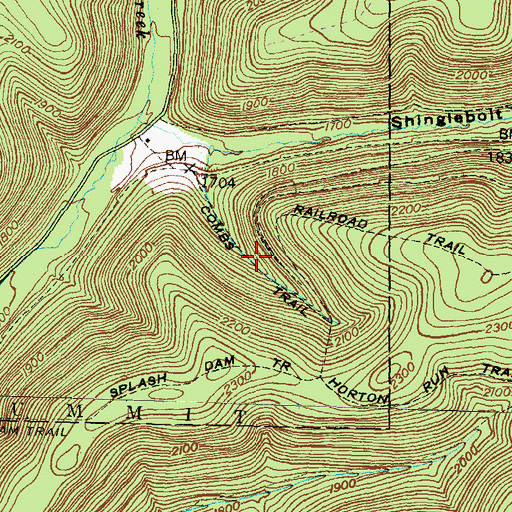 Topographic Map of Combs Trail, PA