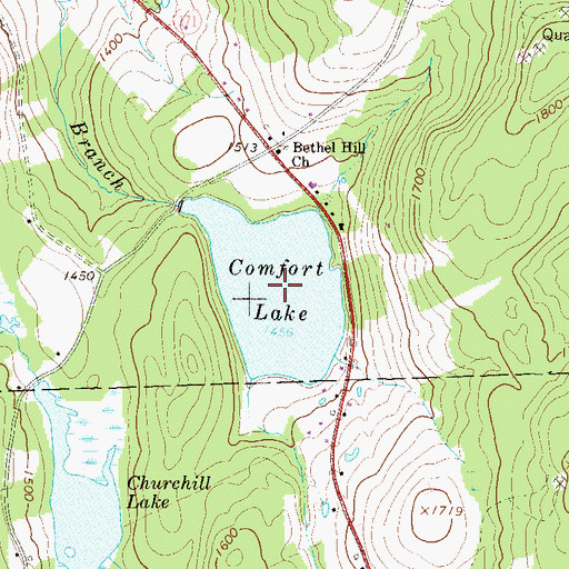 Topographic Map of Comfort Lake, PA