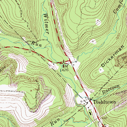 Topographic Map of Comfort Run, PA