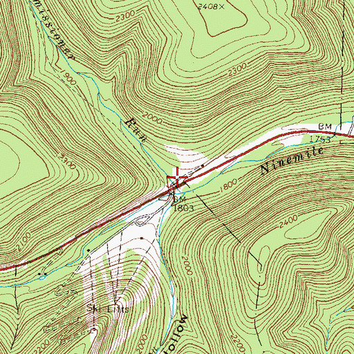 Topographic Map of Commissioner Run, PA