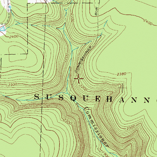 Topographic Map of Commissioner Run Trail, PA