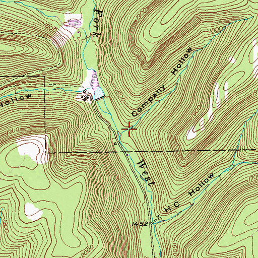 Topographic Map of Company Hollow, PA