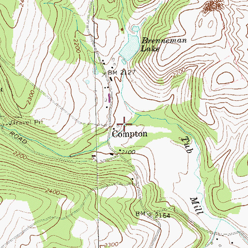 Topographic Map of Compton, PA