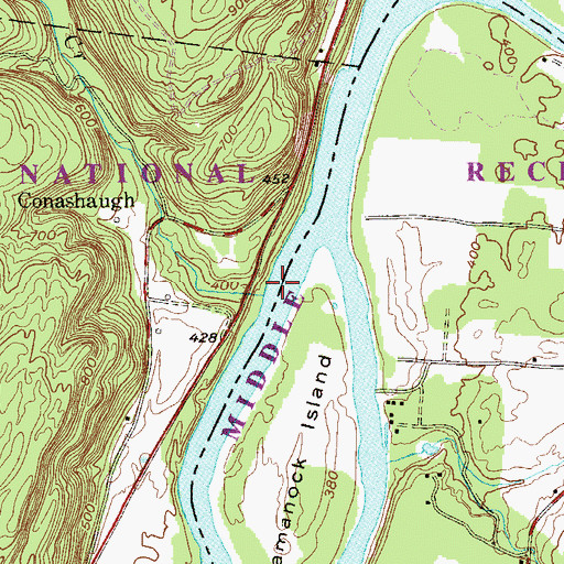 Topographic Map of Conashaugh Creek, PA