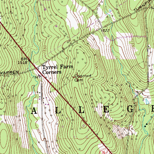 Topographic Map of Concord Cemetery, PA