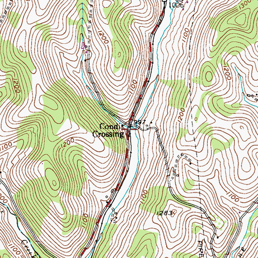 Topographic Map of Condit Crossing, PA