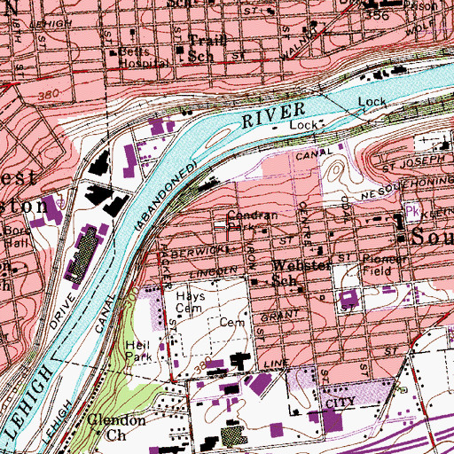 Topographic Map of Condran Park, PA