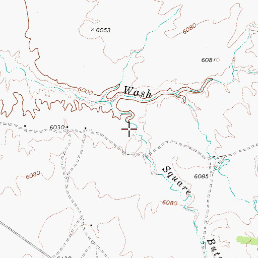 Topographic Map of Square Butte Wash, AZ