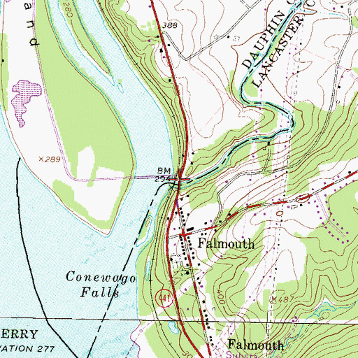 Topographic Map of Conewago Creek, PA